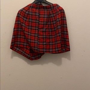 Plaid red mini skirt